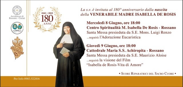 Partecipazione di Gocce nel Deserto alla cerimonia inaugurale del 180° anniversario della nascita di Madre Isabella De Rosis - gocce nel deserto